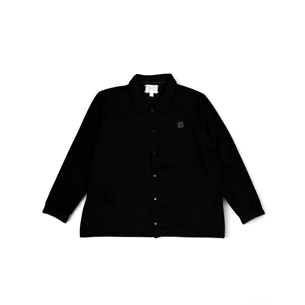 Adidas Adicross Golf Coach Jacket Men’s 2XL Black Snap Button Overshirt